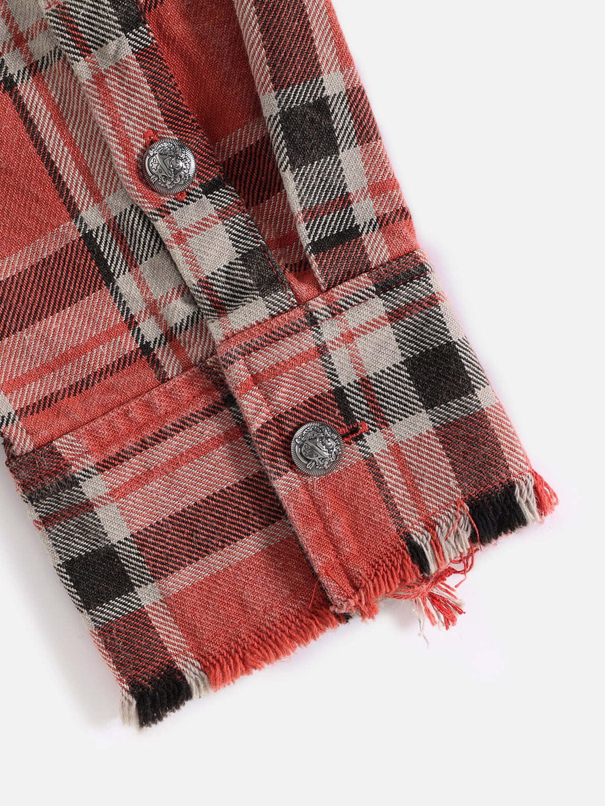 Aelfric Eden Plaid Distressed Long Sleeve Shirt