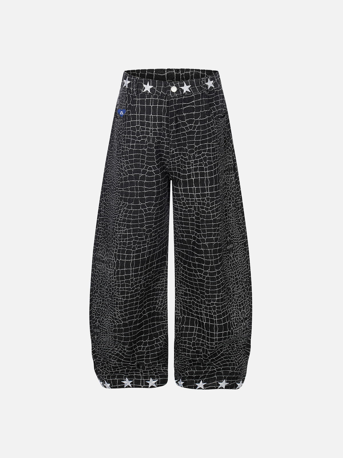 Aelfric Eden Croc Pattern Baggy Barrel Jeans
