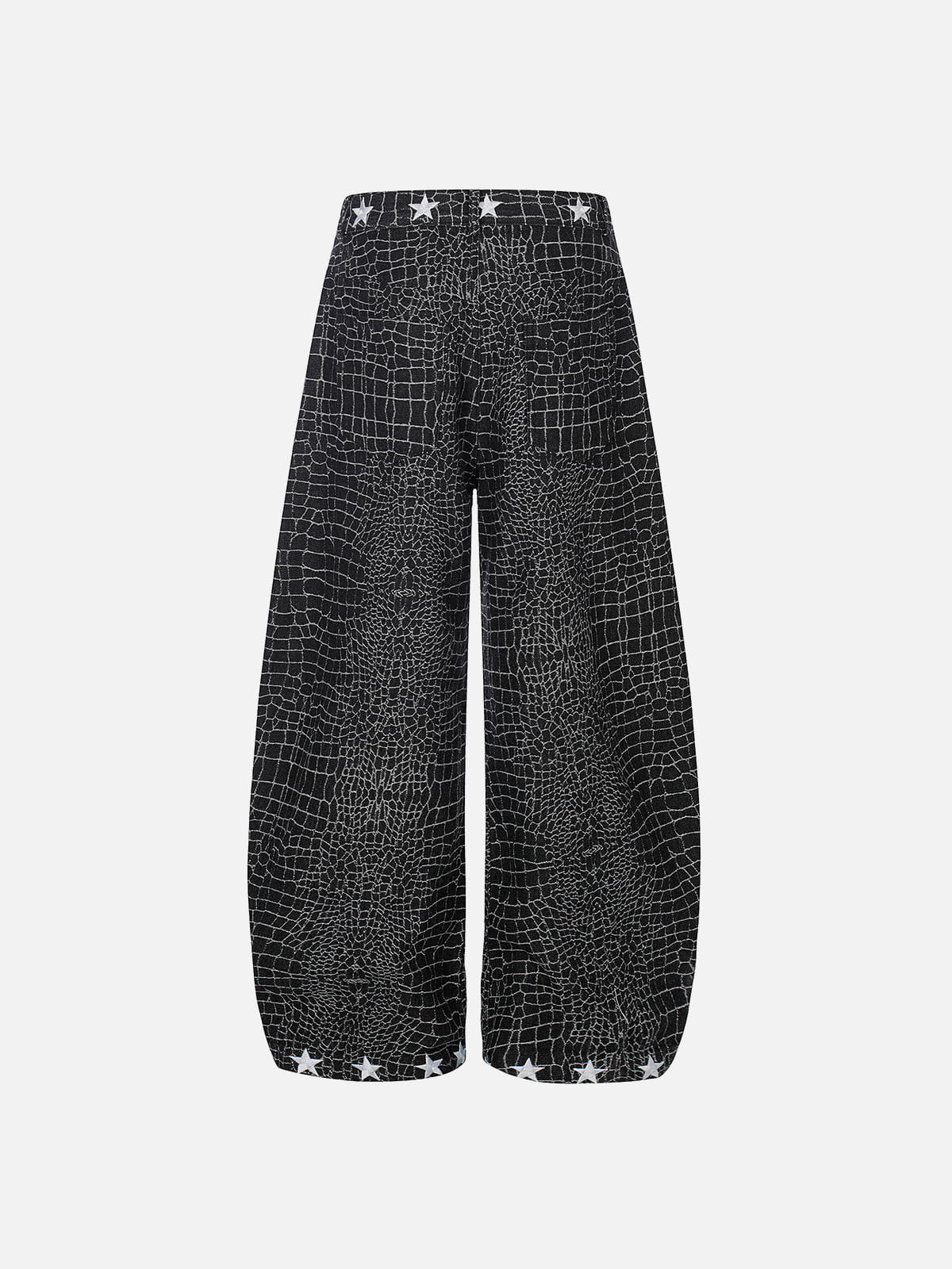 Aelfric Eden Croc Pattern Baggy Barrel Jeans