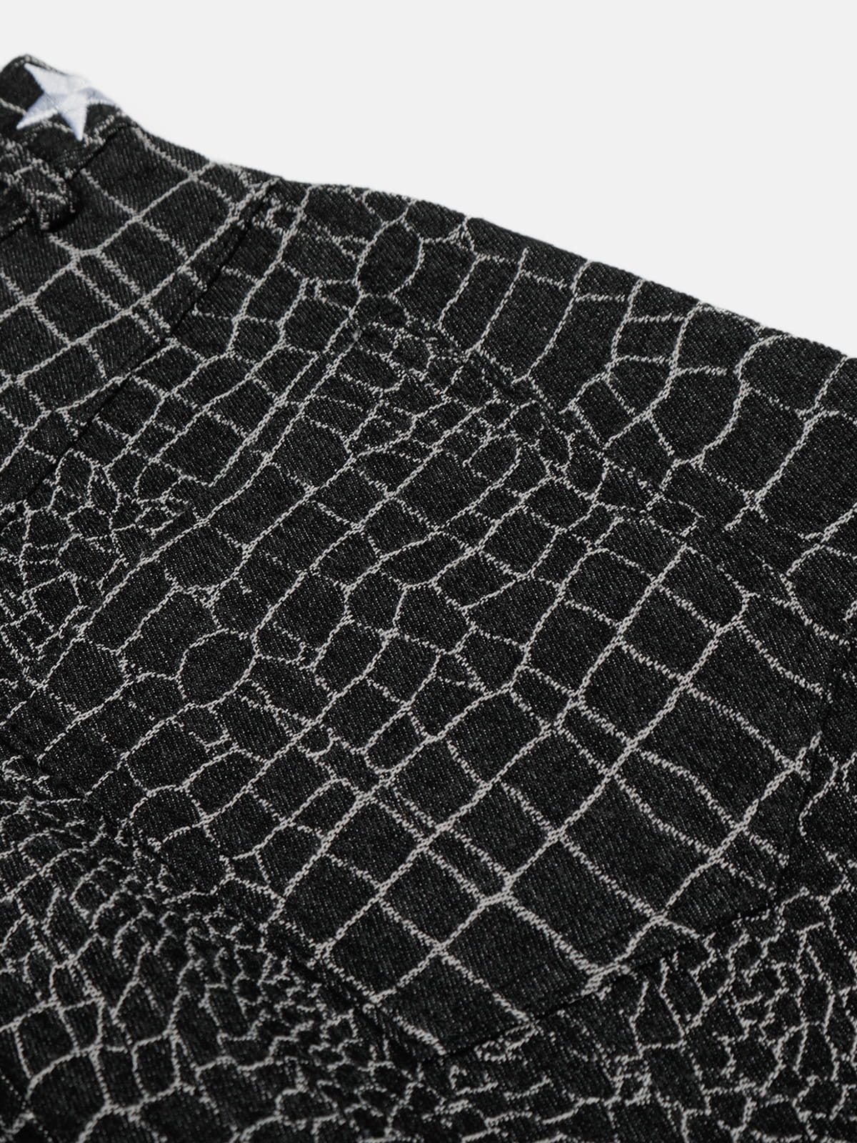 Aelfric Eden Croc Pattern Baggy Barrel Jeans