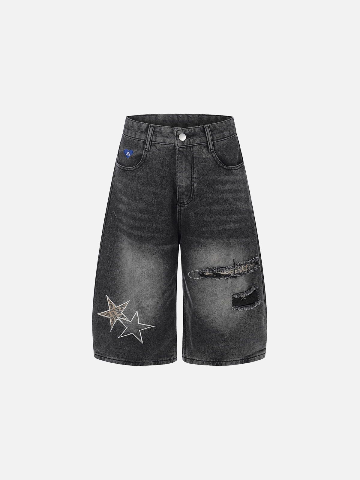 Aelfric Eden Star Patch Distressed Longline Jorts