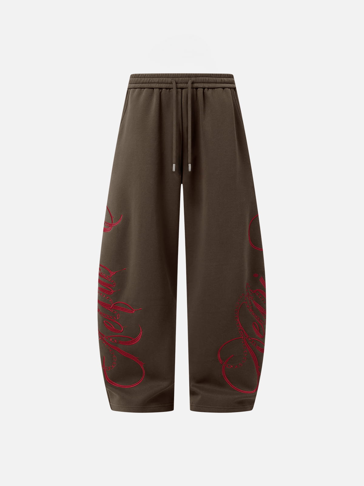 Aelfric Eden Script Embroidery Baggy Barrel Sweatpants
