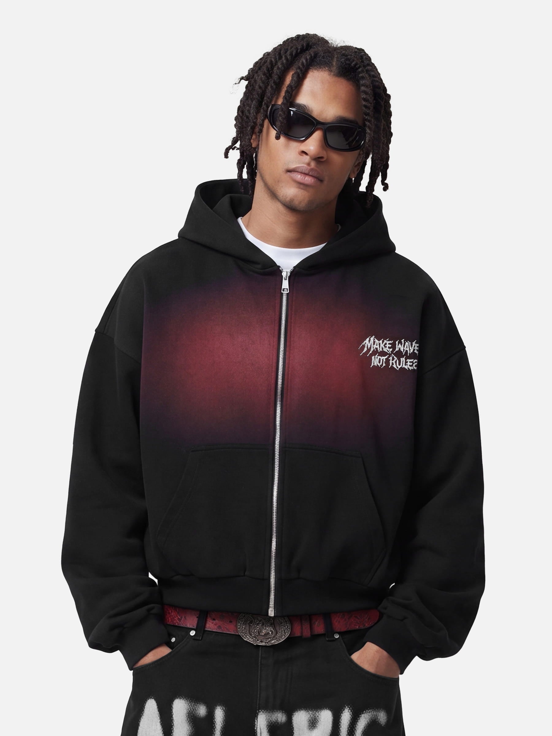 Aelfric Eden Oversized Rhinestone Zip Up Hoodie – Aelfric eden