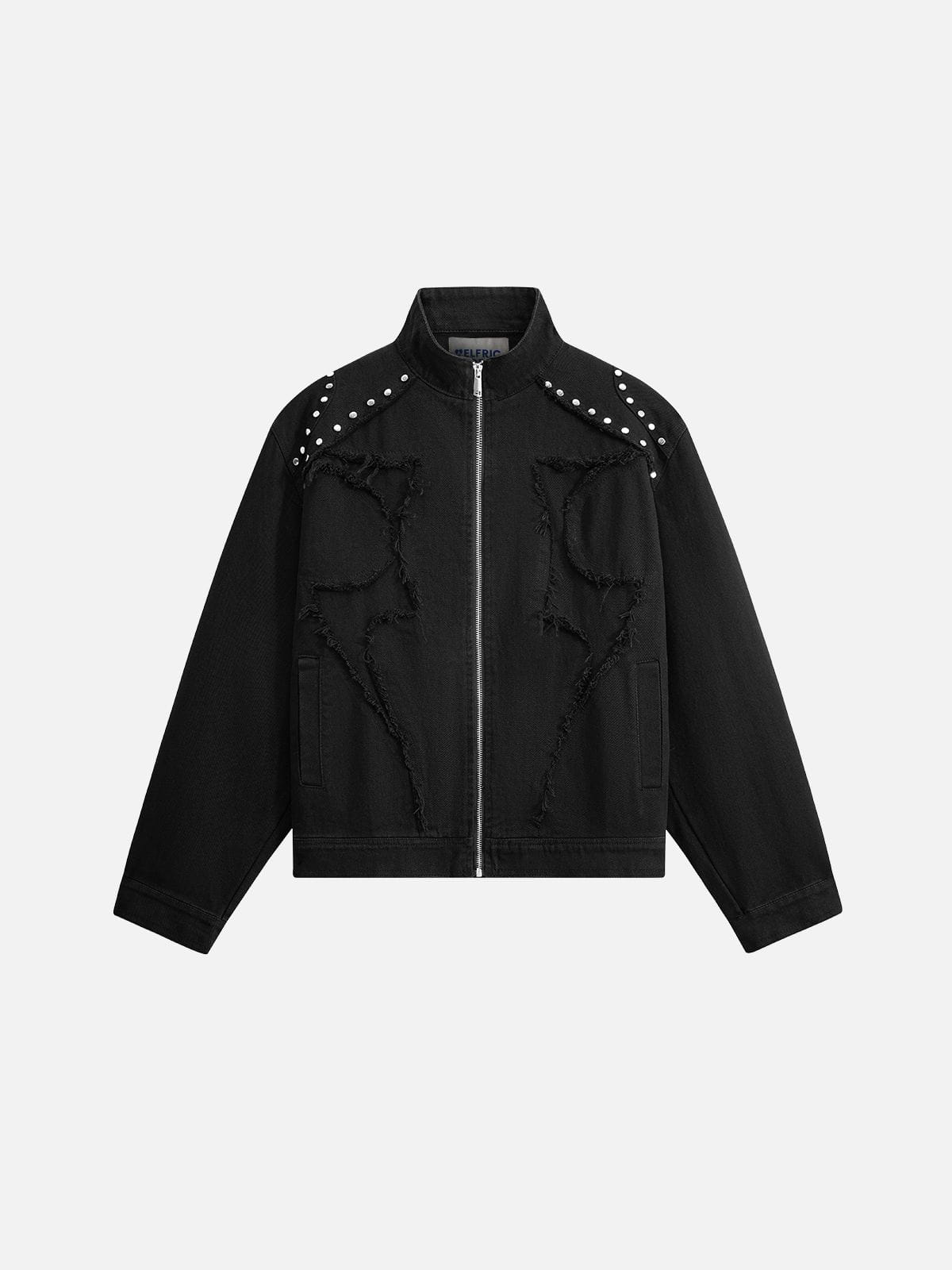 Aelfric Eden Studded Distressed Jacket Black