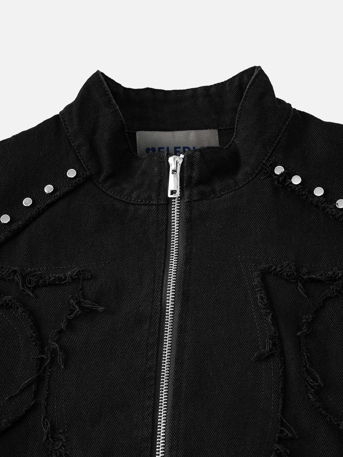 Aelfric Eden Studded Distressed Jacket Black media 2