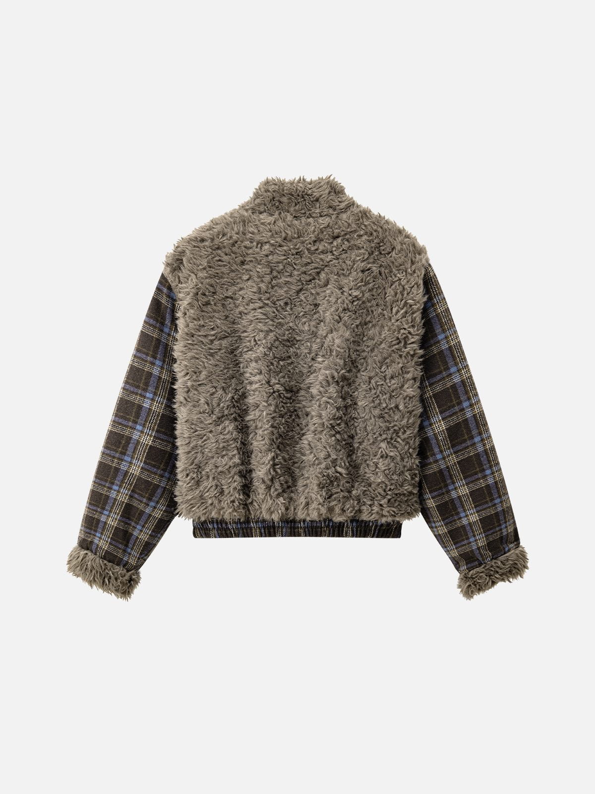 Aelfric Eden Plaid Faux Fur Coat media 1