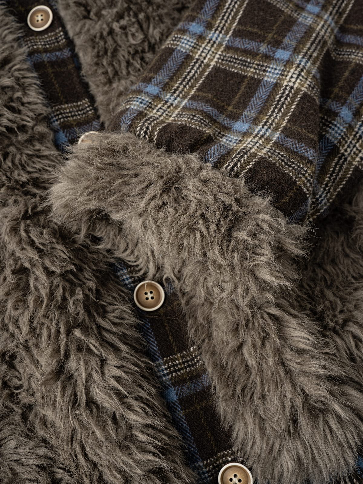 Aelfric Eden Plaid Faux Fur Coat media 4