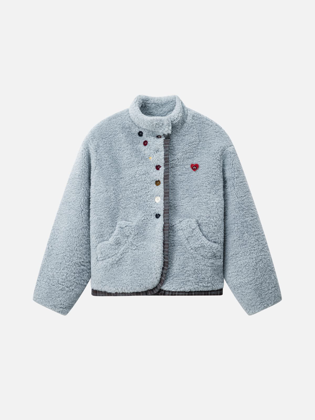 Aelfric Eden Sherpa Fleece Button Coat Blue