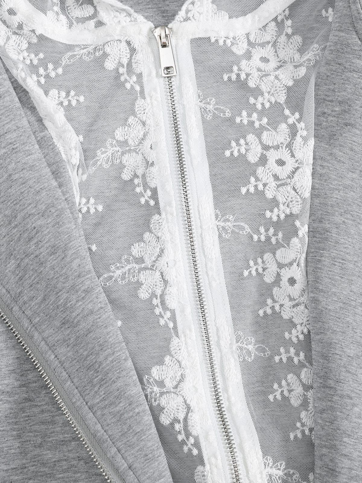 Aelfric Eden Lace Panel Zip Up Hoodie media 3