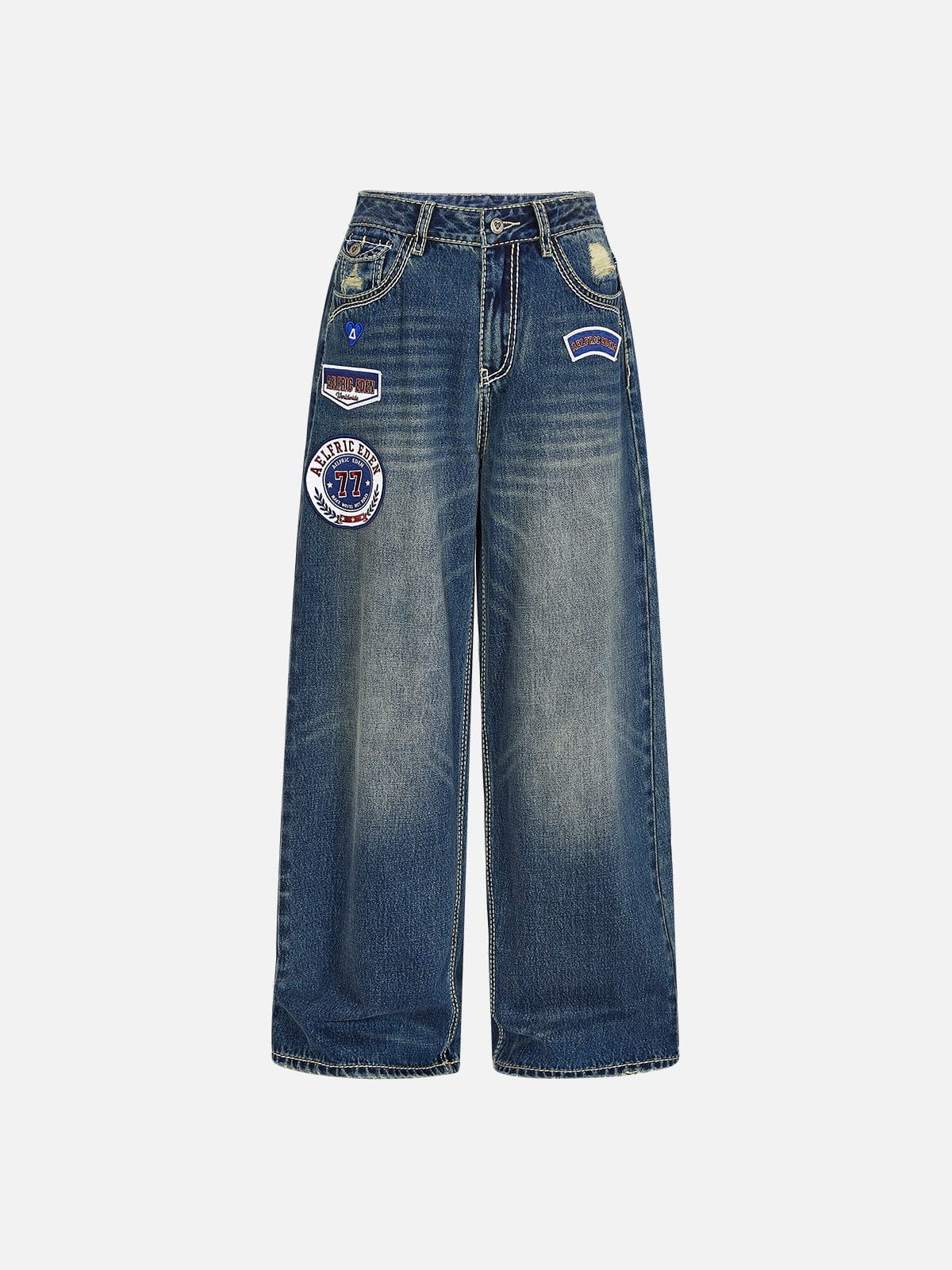 Aelfric Eden Crest Patch Jeans Blue
