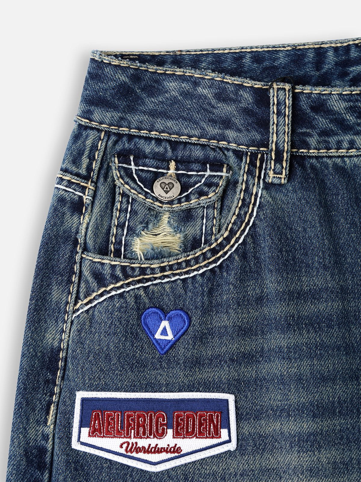 Aelfric Eden Crest Patch Jeans media 2