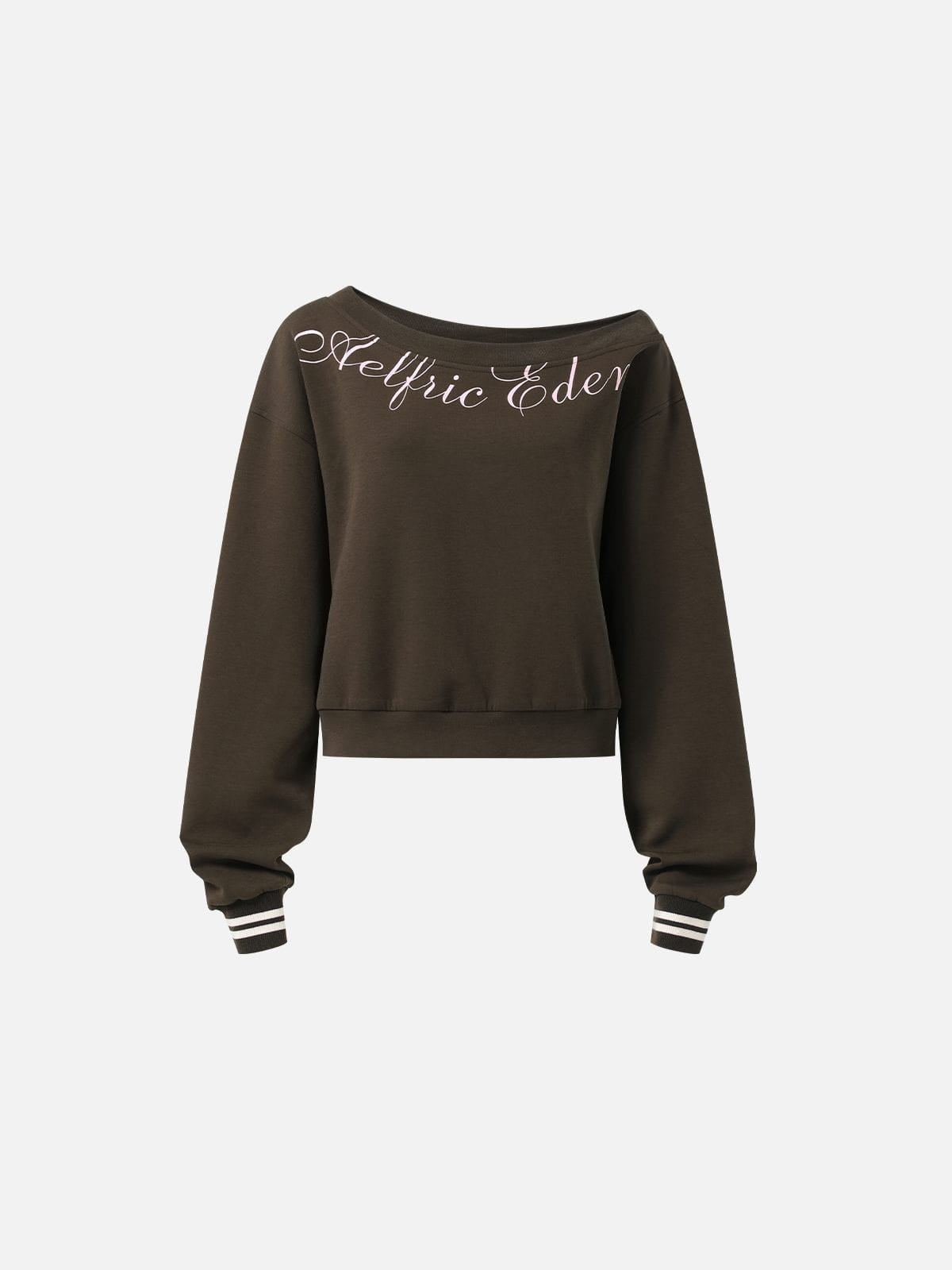 Aelfric Eden Script Off-The-Shoulder Sweatshirt