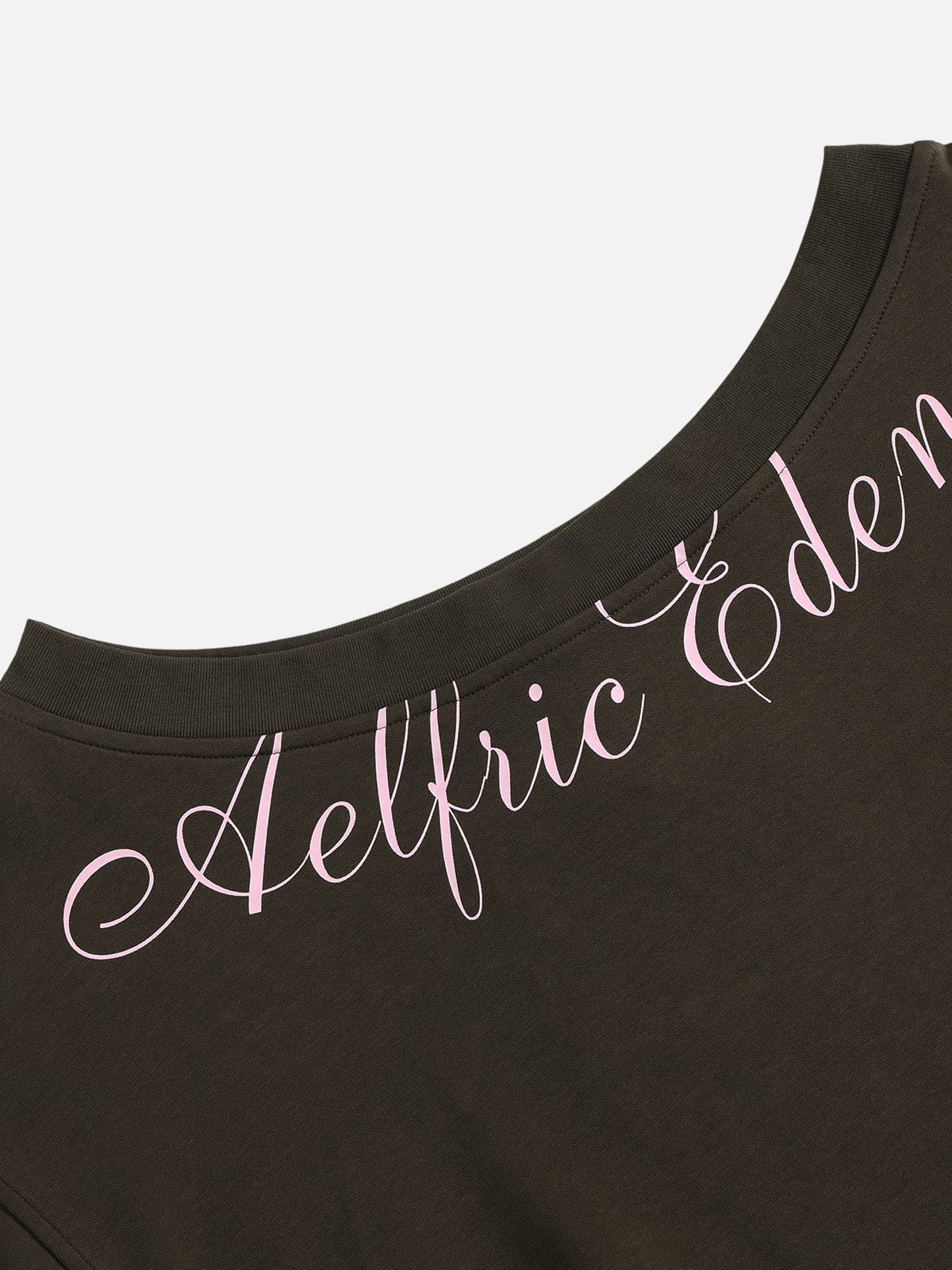 Aelfric Eden Script Off-The-Shoulder Sweatshirt