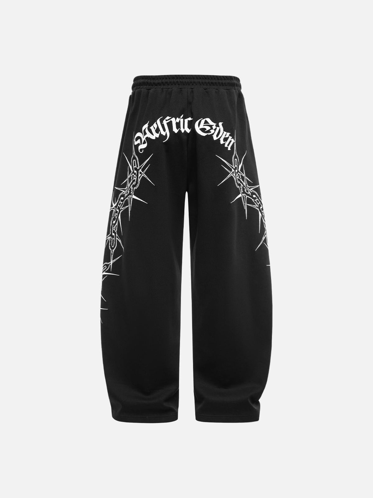 Aelfric Eden Thorn Print Baggy Barrel Sweatpants media 1