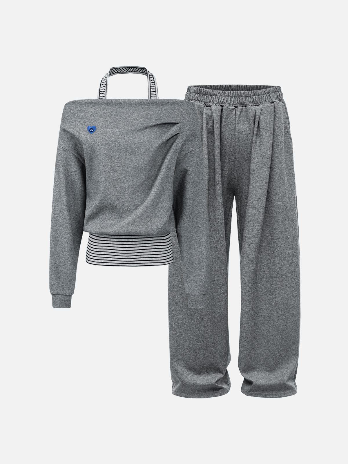 Aelfric Eden Off-The-Shoulder Set Dark Grey
