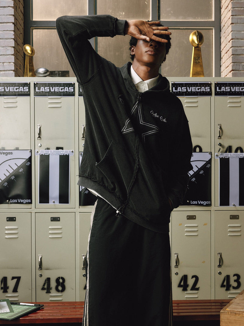 Aelfric Eden Star Washed Zip Up Hoodie