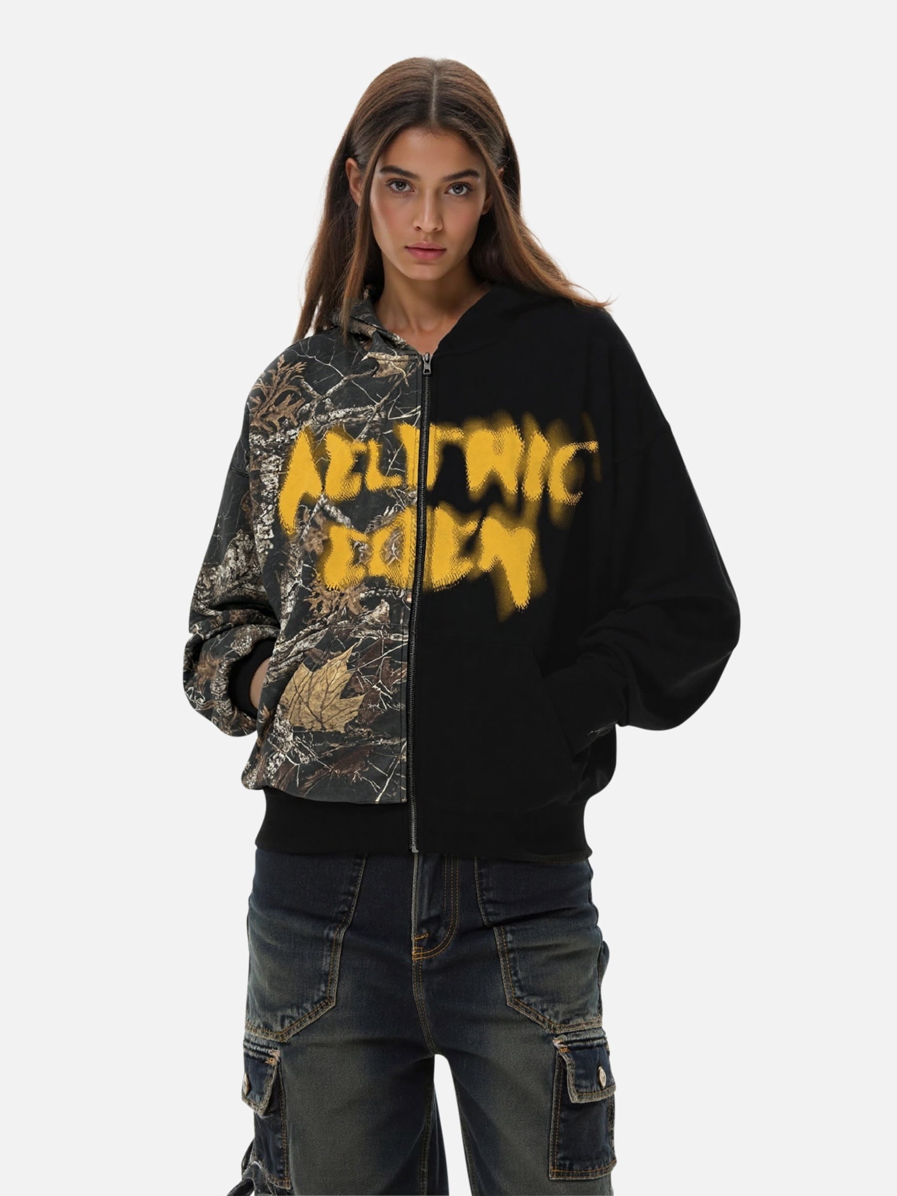 Aelfric Eden Leaf CAMO Graffiti Patchwork Zip Up Hoodie – Aelfric eden