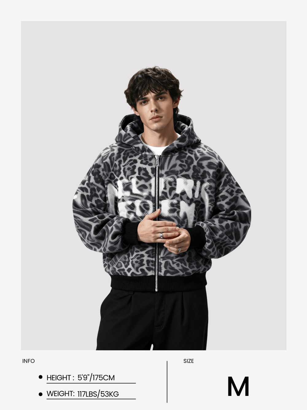 Aelfric Eden Leopard Graffiti Boxy Zip Up Hoodie – Aelfric eden