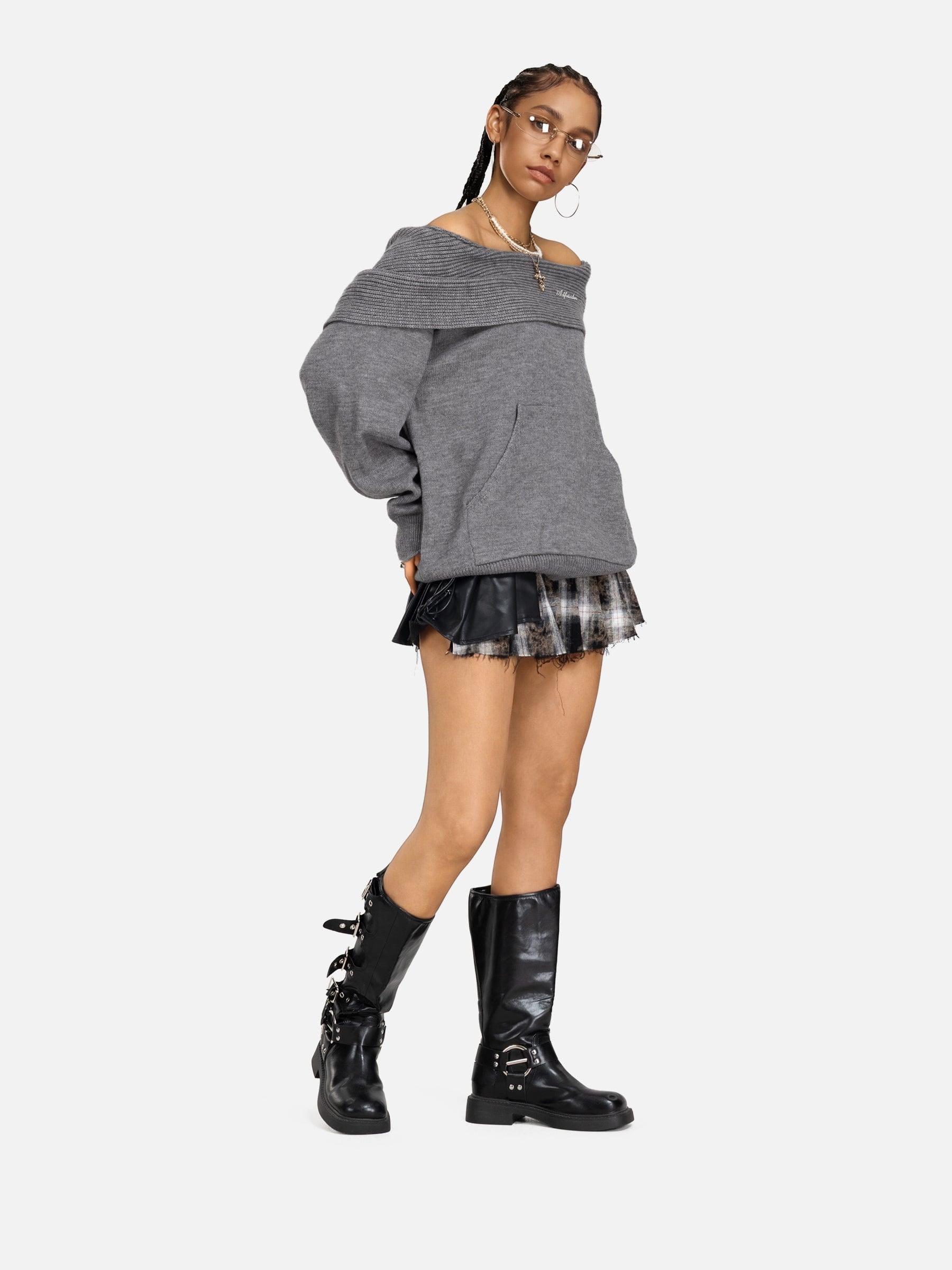 Aelfric Eden Off-The-Shoulder Hooded Sweater – Aelfric eden