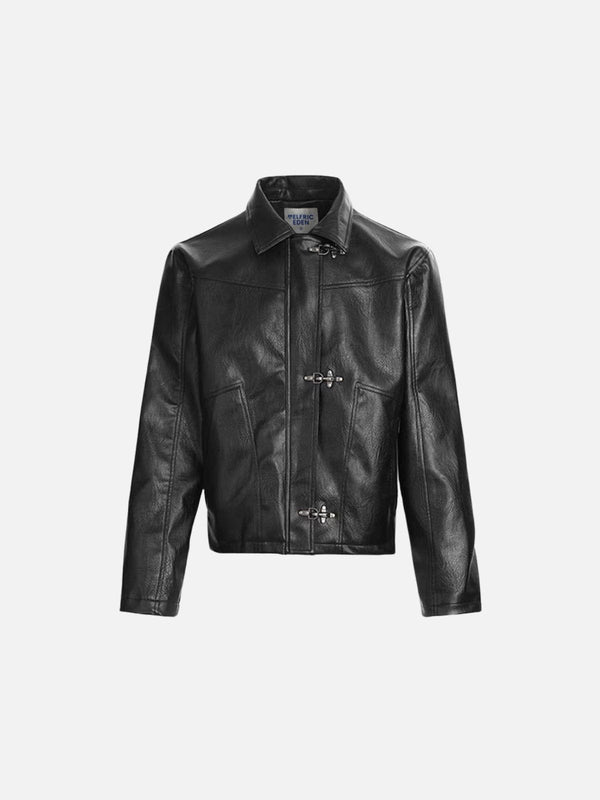 Aelfric Eden Metal Button Faux Leather Jacket