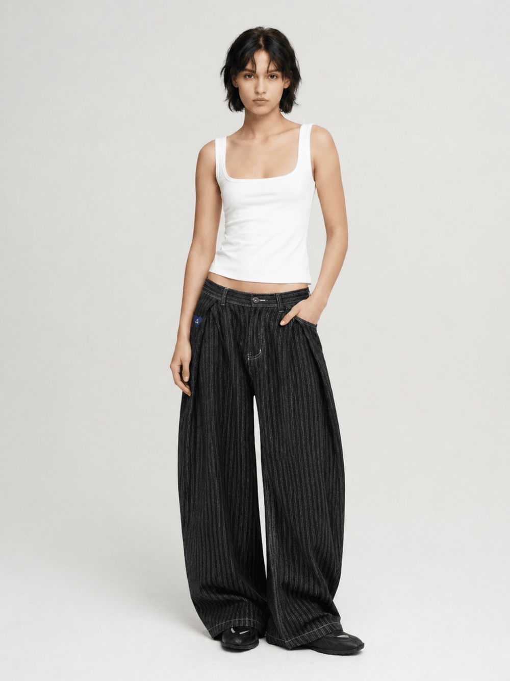 Aelfric Eden Pinstripe Baggy Barrel Jeans – Aelfric eden