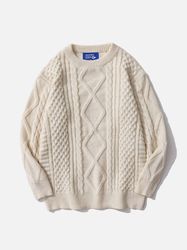 Aelfric Eden Solid Color Woven Pattern Knit Sweater[Recommended by@juicyjrock]