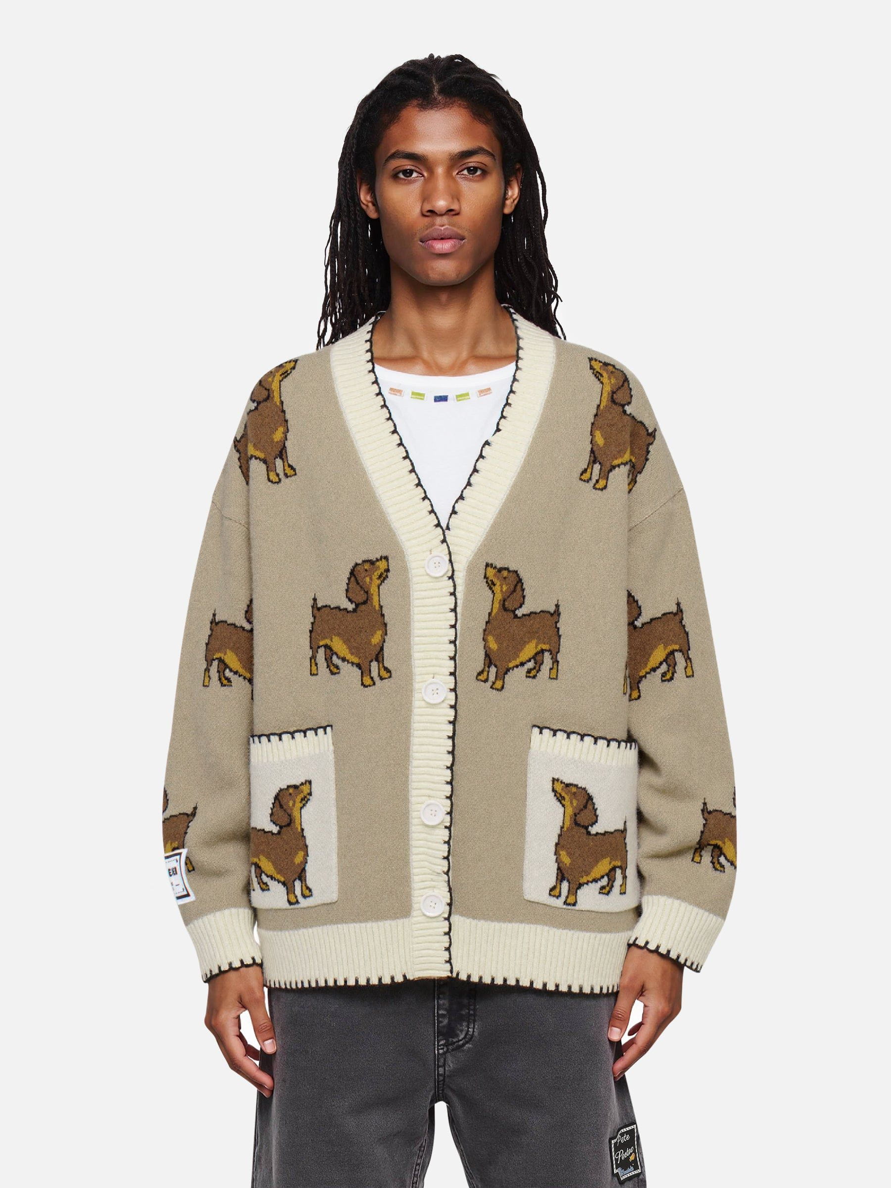 Aelfric Eden Hand Drawn Dachshund Jacquard Cardigan – Aelfric eden