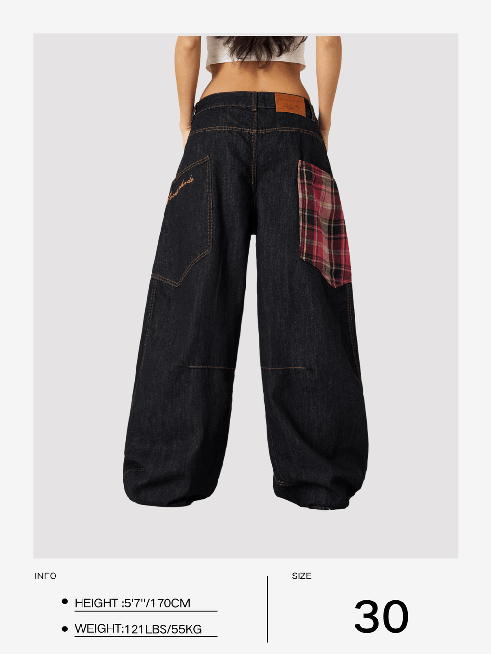 Aelfric Eden Plaid Pocket Barrel Loose Jeans – Aelfric eden Aelfric Eden Plaid Pocket Barrel Loose Jeans – Aelfric eden