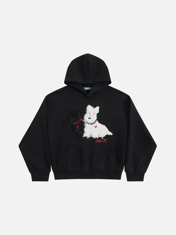 Aelfric Eden Oversized  Embroidery Puppy Pullover Hoodie