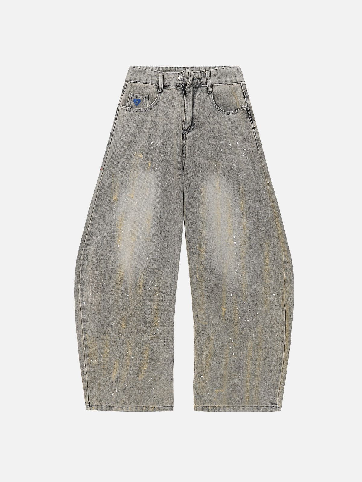 Aefric Eden Ink Splash Super Baggy Barrel Jeans