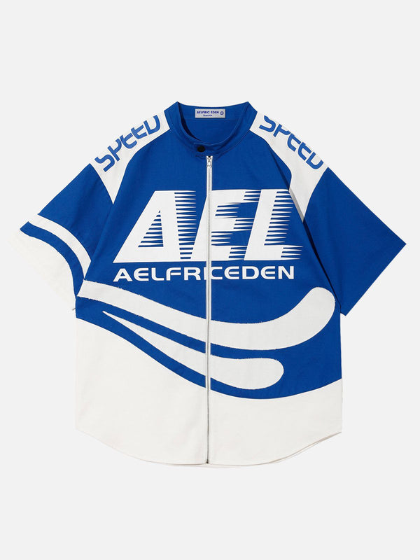 Aelfric Eden Racing Stand-up Collar Short Sleeve Shirts