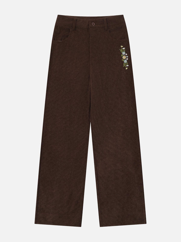 Aelfric Eden Embroidery Flower Corduroy Pants
