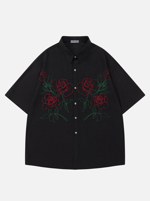 Aelfric Eden Flower Embroidery Short Sleeve Shirt