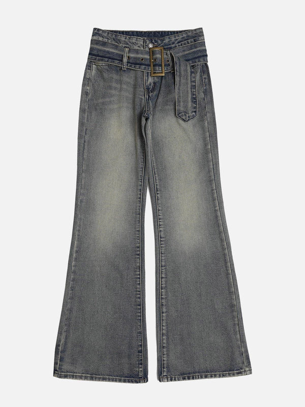Vintage Big Belt Washed Jeans
