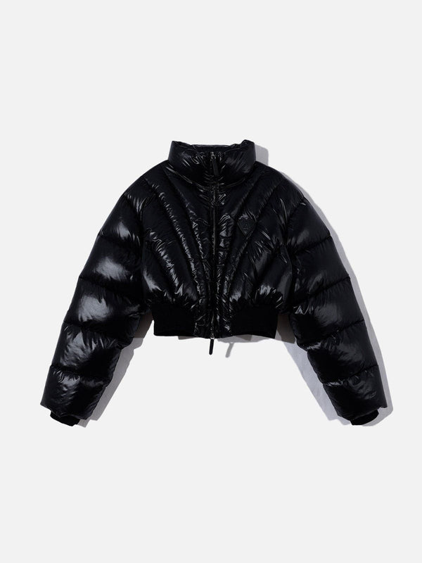 Solid Cropped Puffer Down Coat