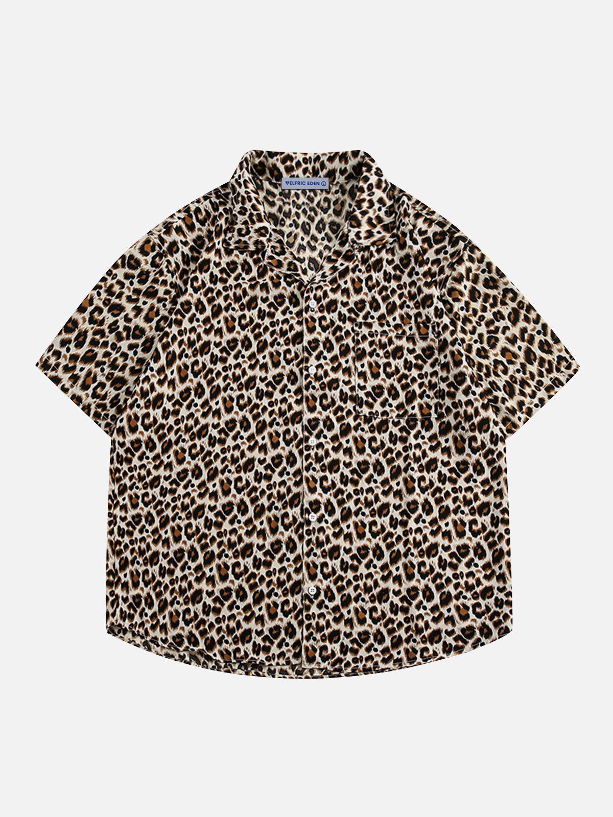 Aelfric Eden Apricot Leopard Print Short Sleeve Shirt