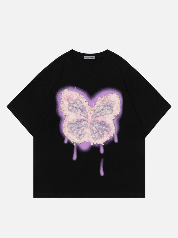 Aelfric Eden Applique Embroidery Butterfly Tee