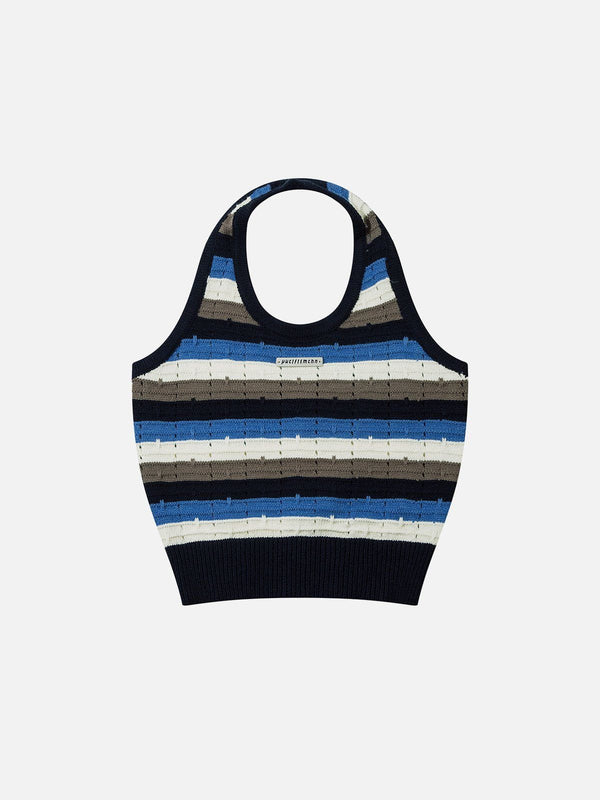 Stripes Knitting Tank Top