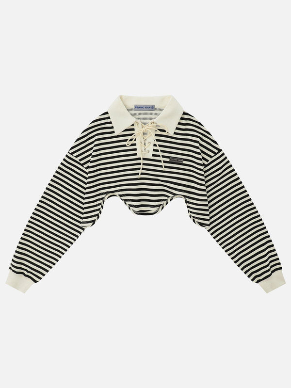 Stripe Irregular Hem Sweatshirt