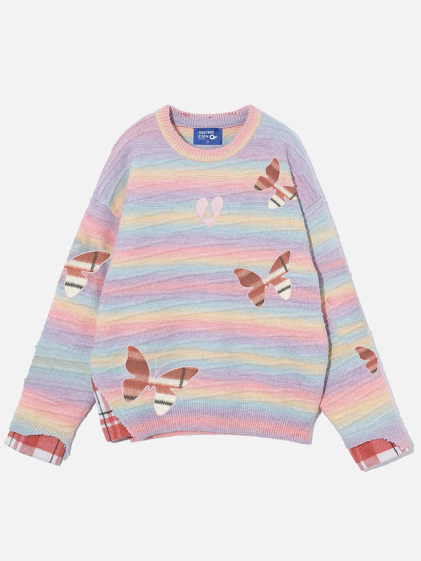 Aelfric Eden Colorful Stripe Butterfly Sweater