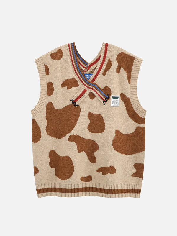 Aelfric Eden Cow Pattern Sweater Vest