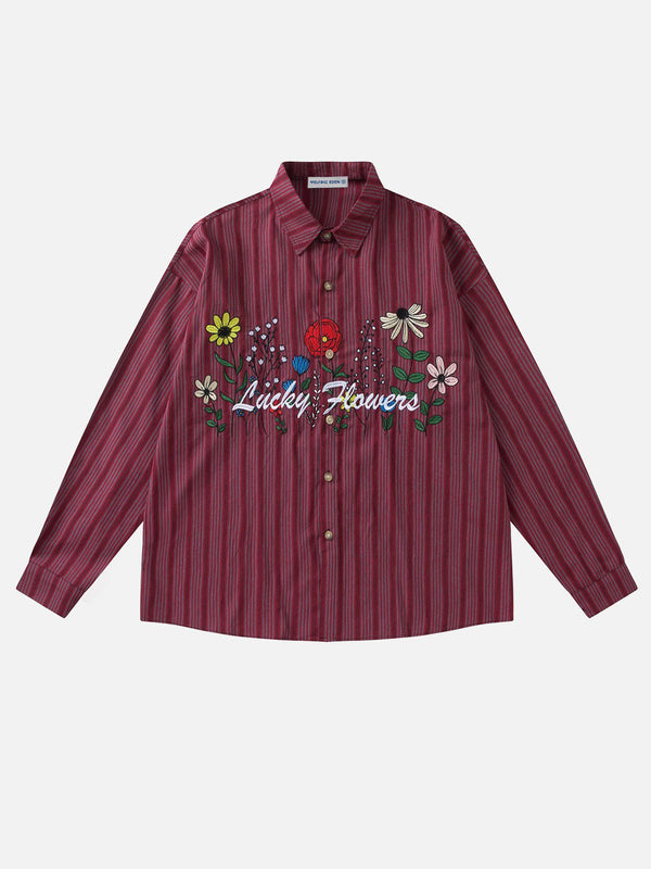 Aelfric Eden Floral Embroidered Long Sleeve Shirt