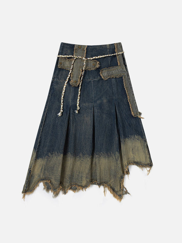 Aelfric Eden Gradient Washed Denim Skirt