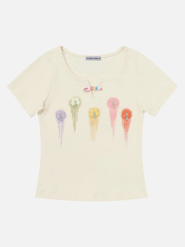 Aelfric Eden Embroidery Flower Pin Tee