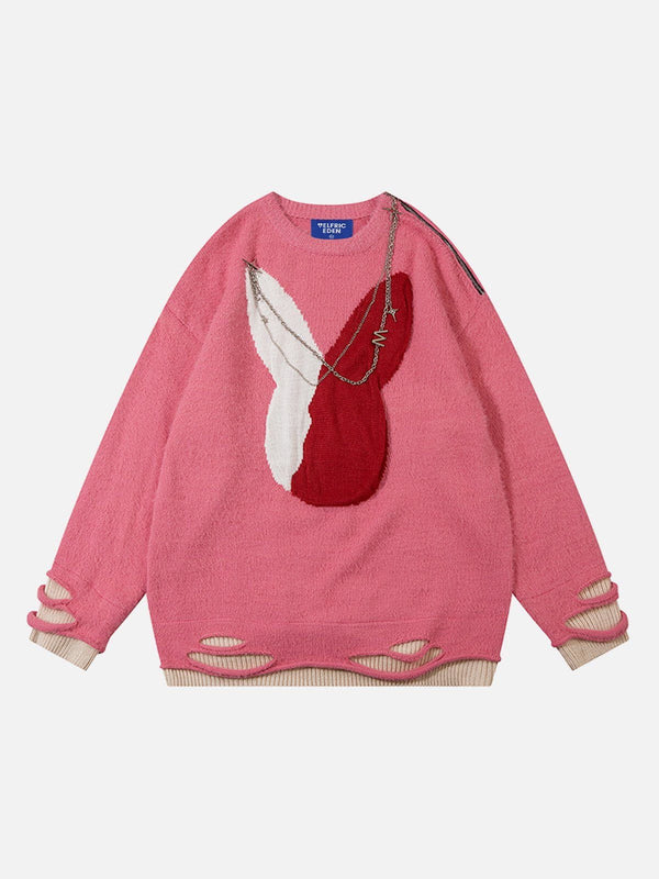 Aelfric Eden Rabbit Chain Distressed Sweater