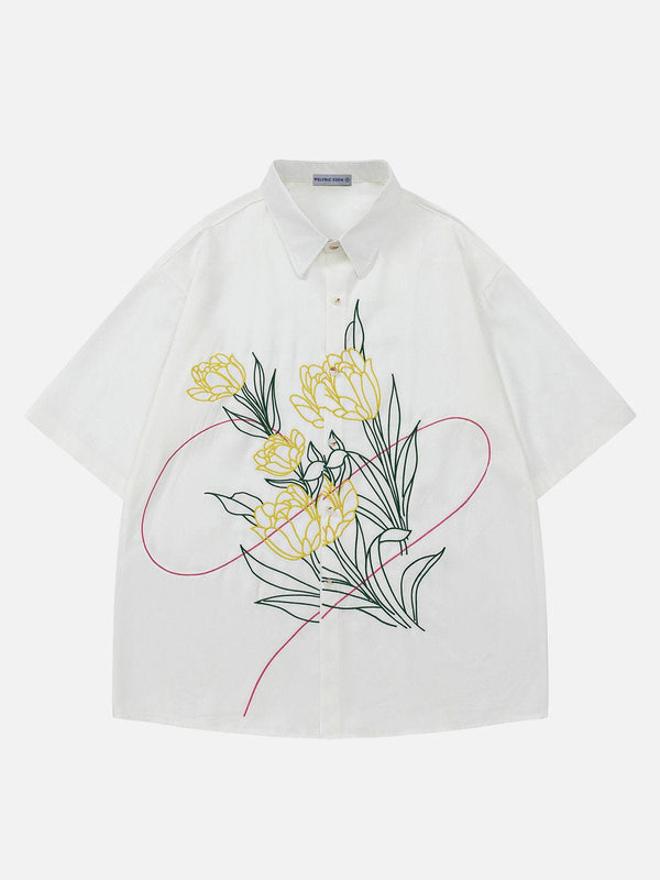 Aelfric Eden Embroidery Flower Short Sleeve Shirt