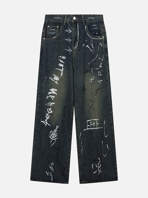 Aelfric Eden Line Graffiti Loose Jeans