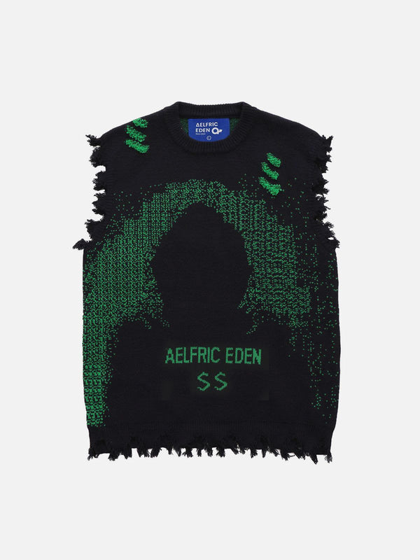 Aelfric Eden Cyberpunk Dot Matrix Sweater Vest