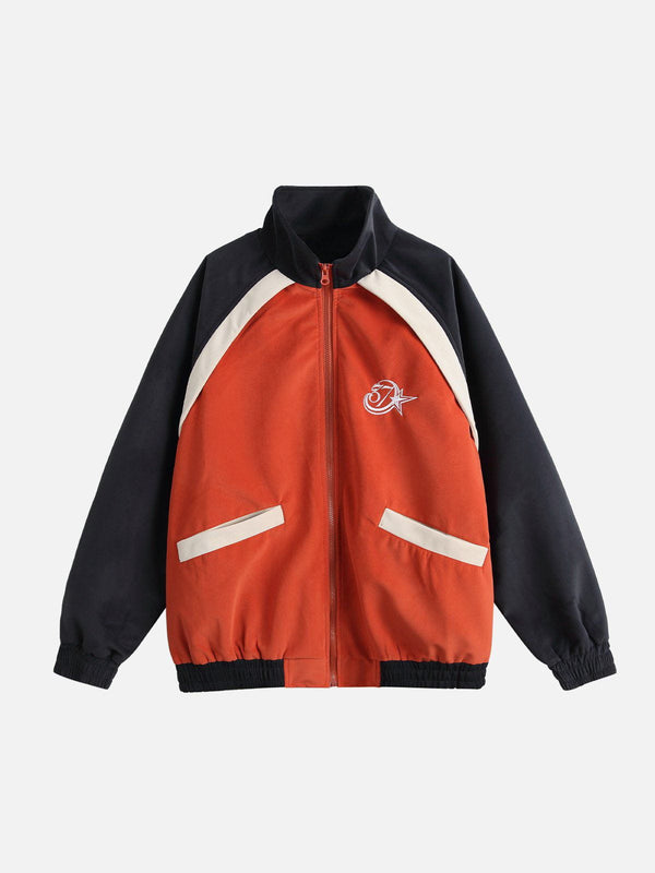 Aelfric Eden Embroidery Color Blocking Varsity Jacket