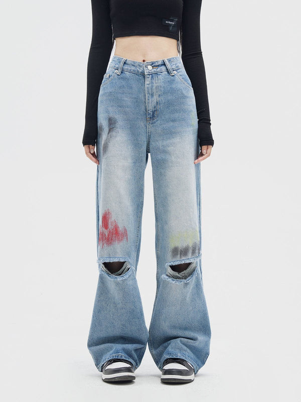 Graffiti Distressed Jeans
